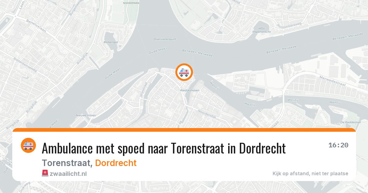 Ambulance met spoed naar Torenstraat in Dordrecht — 25 jun 2026