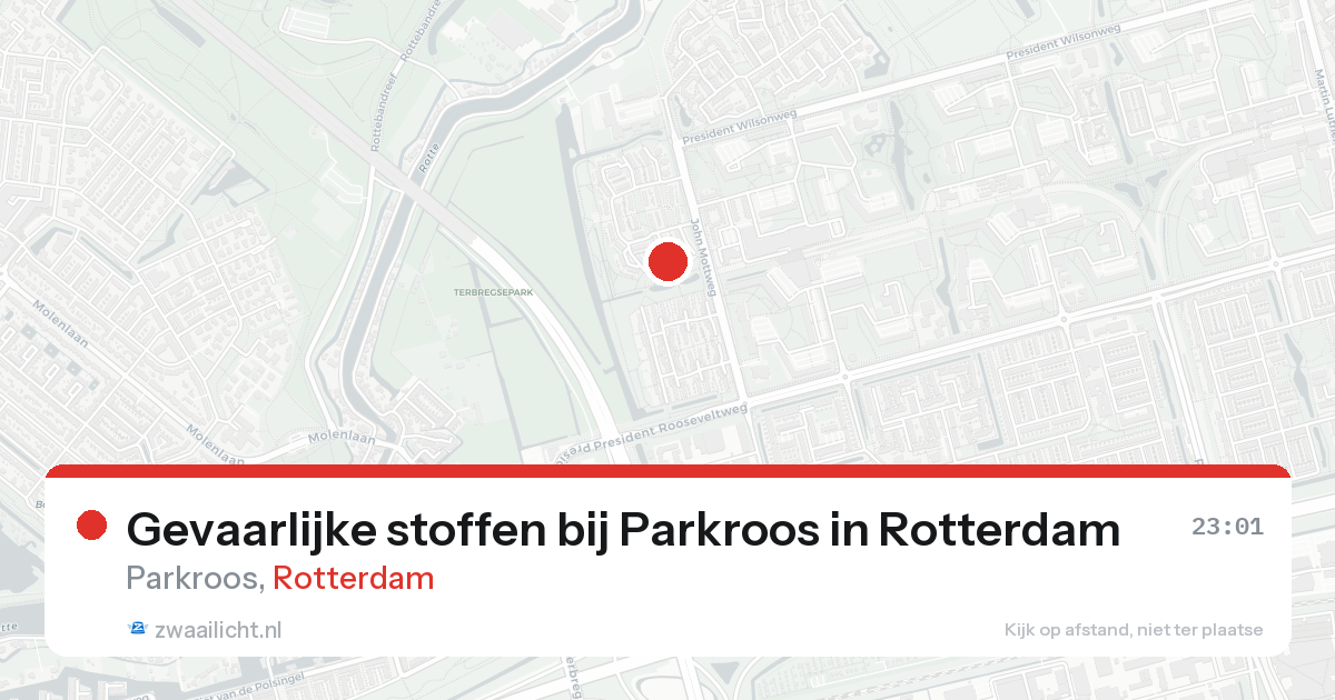 Gevaarlijke stoffen bij Parkroos in Rotterdam — 21 aug 2026