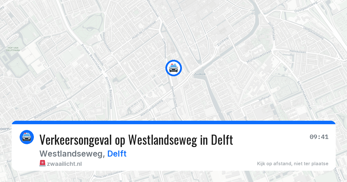 Verkeersongeval op Westlandseweg in Delft — 8 mei 2026