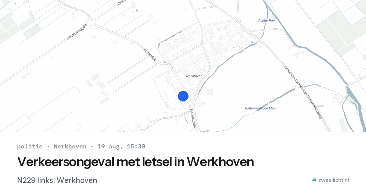 Verkeersongeval met letsel in Werkhoven — 19 aug 2026