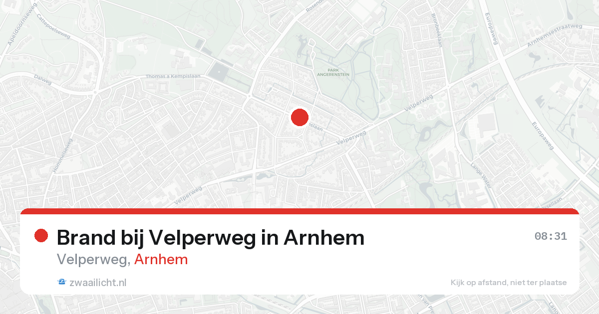 Brand bij Velperweg in Arnhem — 26 aug 2026