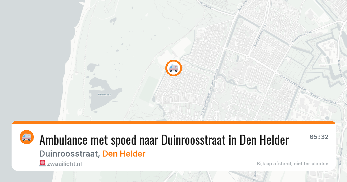 Ambulance met spoed naar Duinroosstraat in Den Helder — 21 mrt 2026