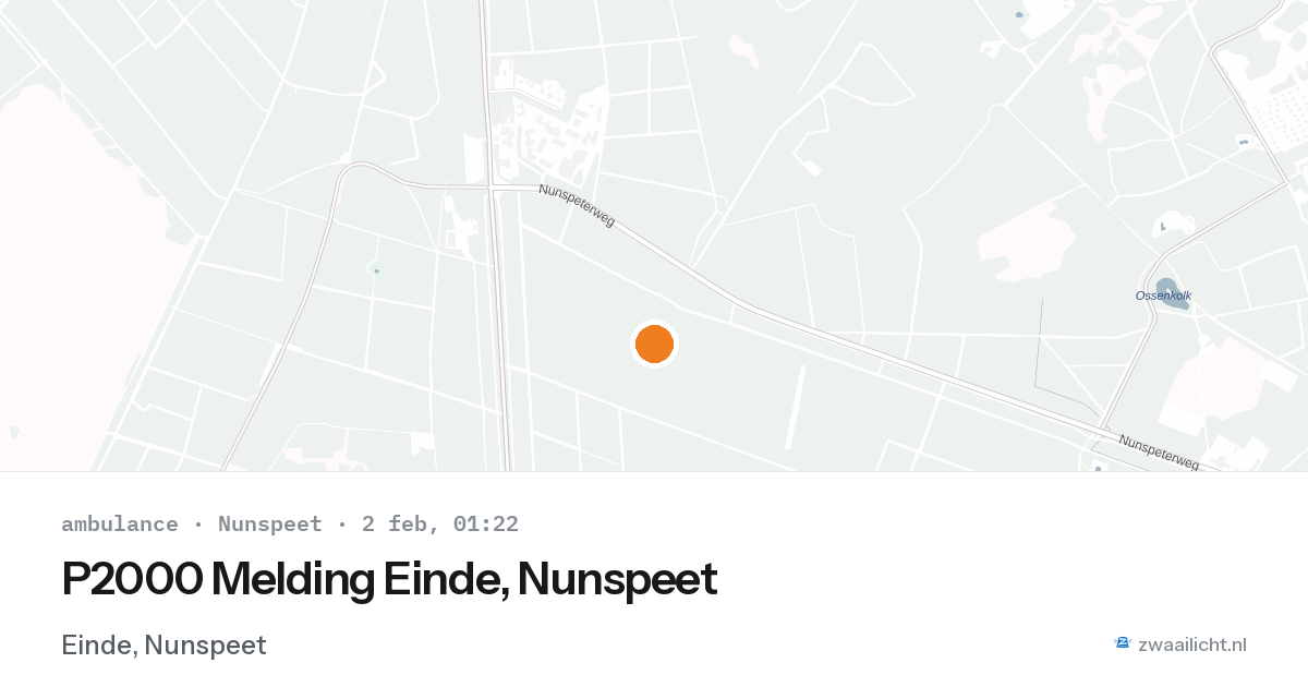 P2000 Melding Einde, Nunspeet — 2 feb 2026