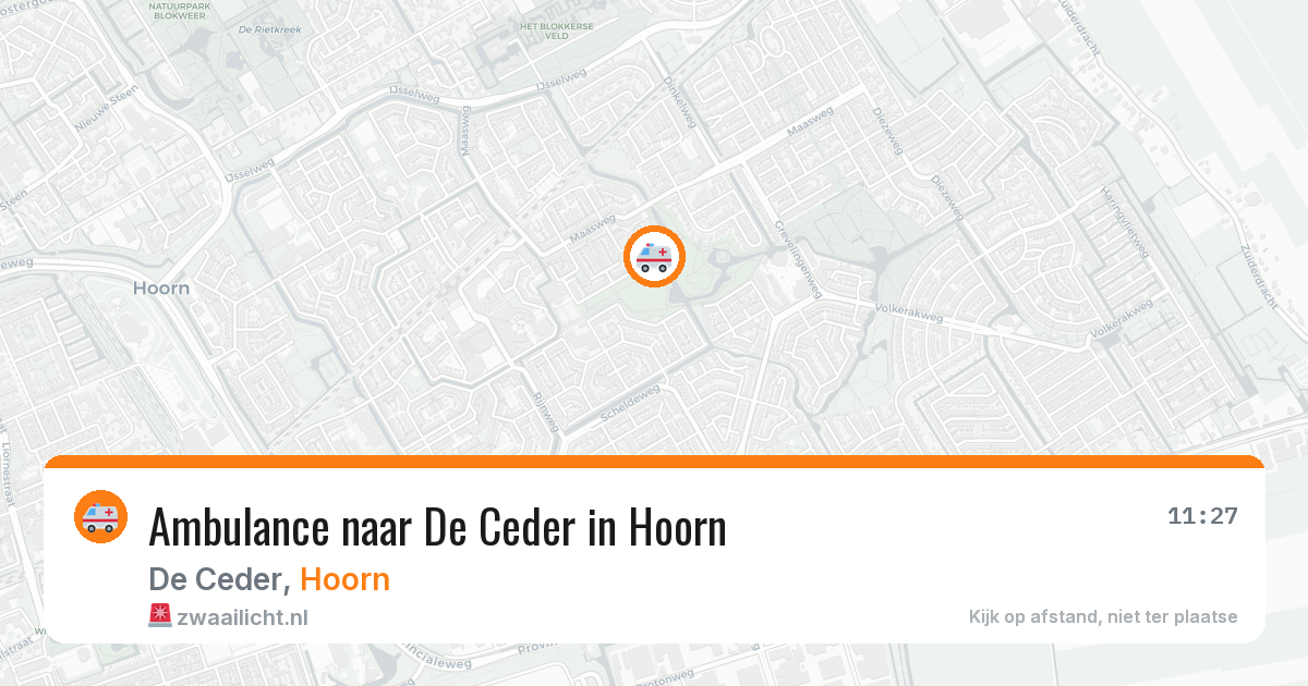 Ambulance naar De Ceder in Hoorn — 12 aug 2026