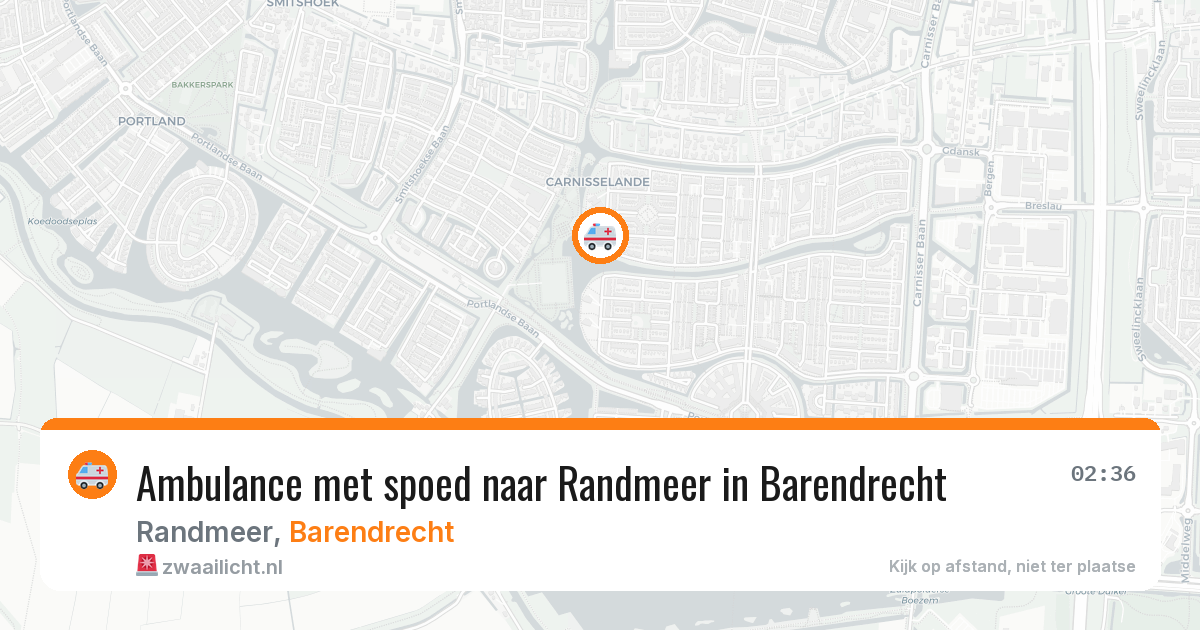Ambulance met spoed naar Randmeer in Barendrecht — 8 aug 2026