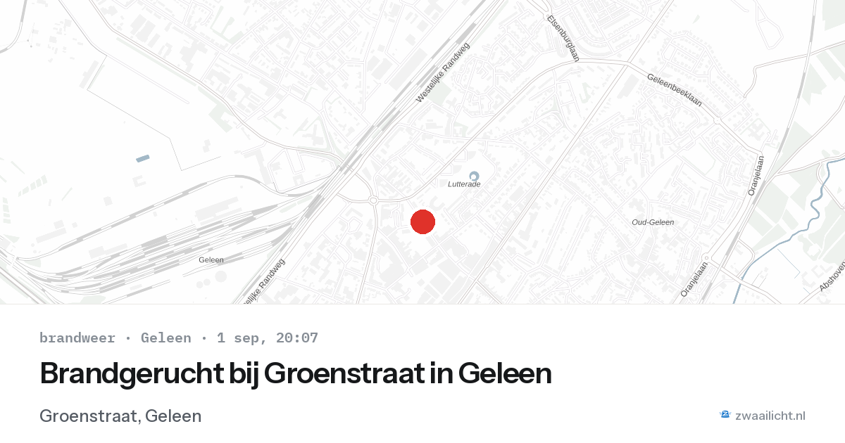 Brandgerucht bij Groenstraat in Geleen — 1 sep 2026