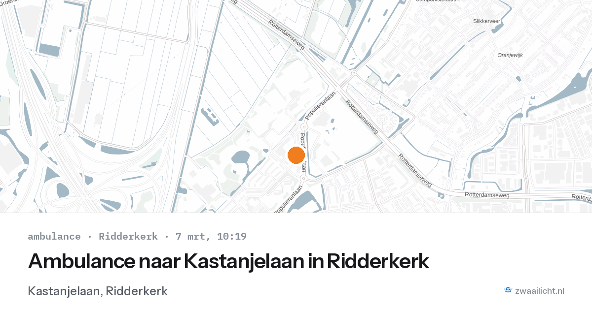 Ambulance naar Kastanjelaan in Ridderkerk — 7 mrt 2026