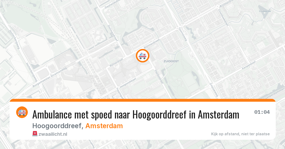 Ambulance met spoed naar Hoogoorddreef in Amsterdam — 30 mrt 2026