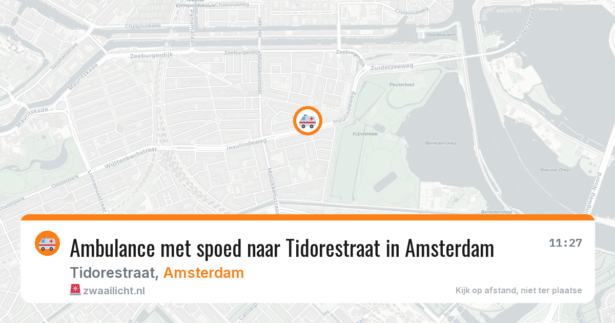 Ambulance met spoed naar Tidorestraat in Amsterdam — 31 mrt 2026
