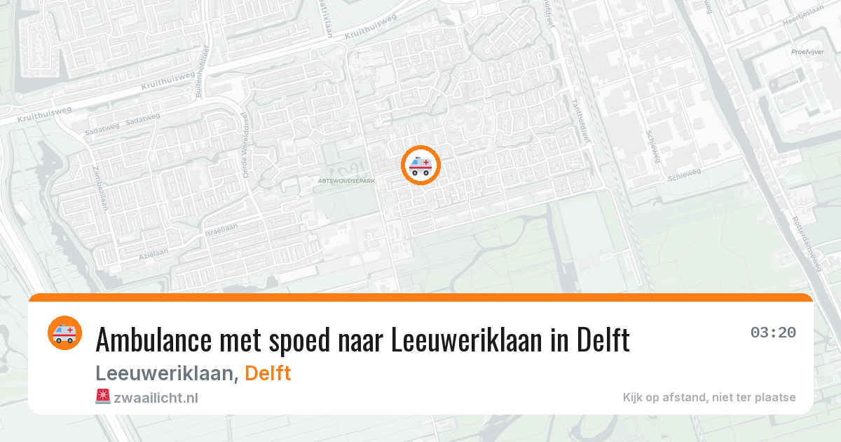Ambulance met spoed naar Leeuweriklaan in Delft — 18 mrt 2026