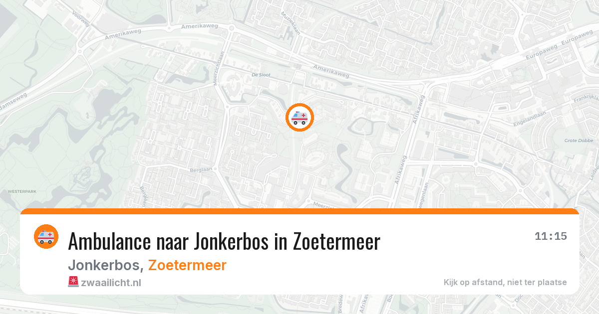 Ambulance naar Jonkerbos in Zoetermeer — 26 jul 2026
