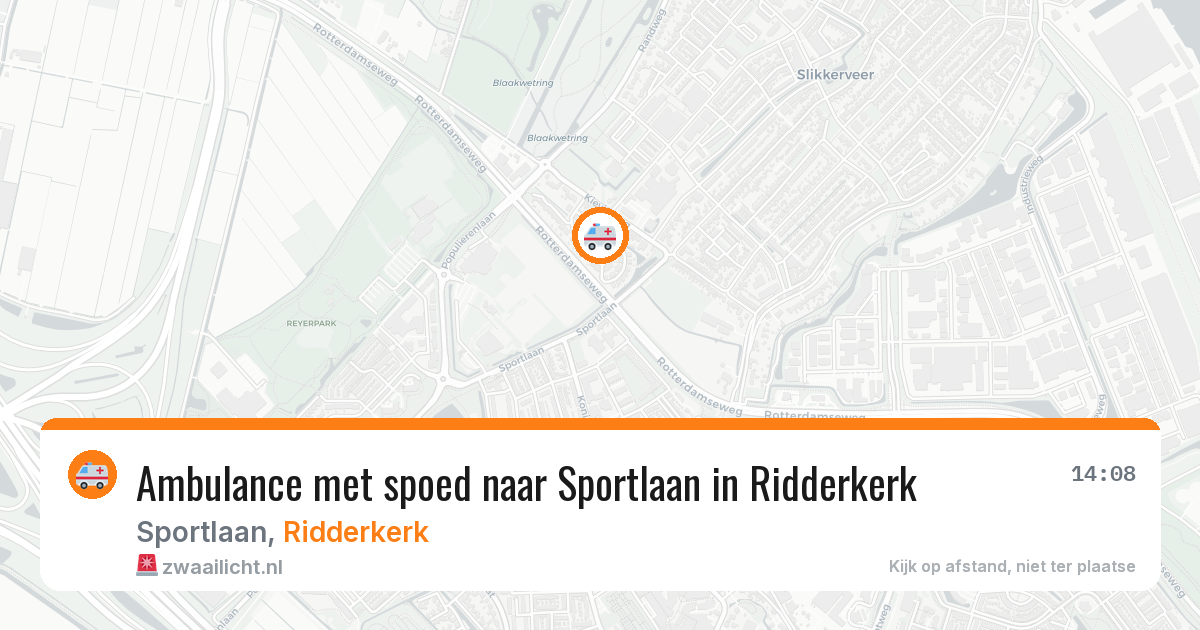 Ambulance met spoed naar Sportlaan in Ridderkerk — 18 mei 2026