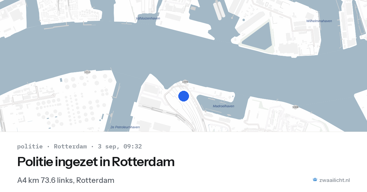 Politie ingezet in Rotterdam — 3 sep 2026 | 🚨 Zwaailicht.nl