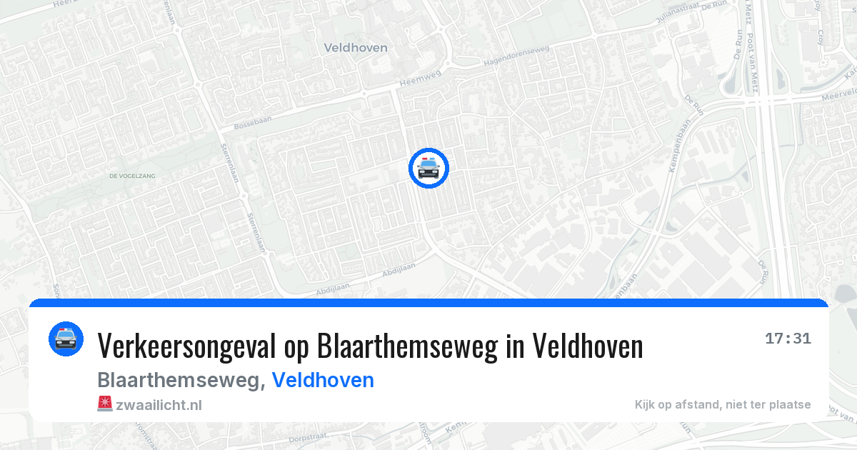 Verkeersongeval op Blaarthemseweg in Veldhoven — 27 jan 2026