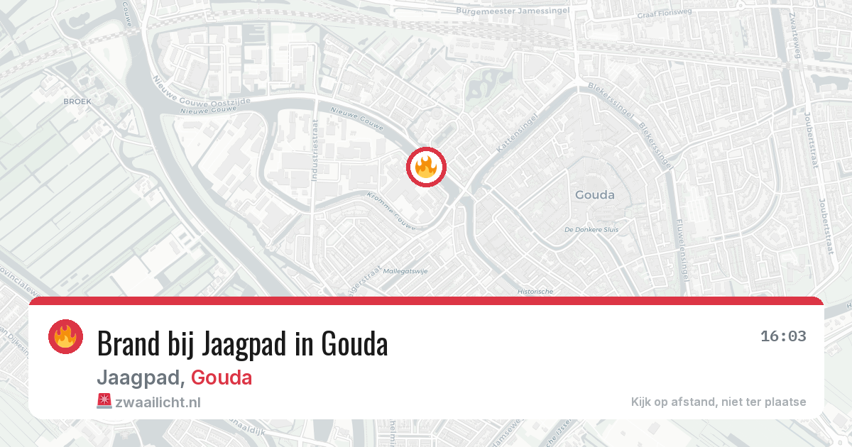 Brand bij Jaagpad in Gouda — 28 jun 2026