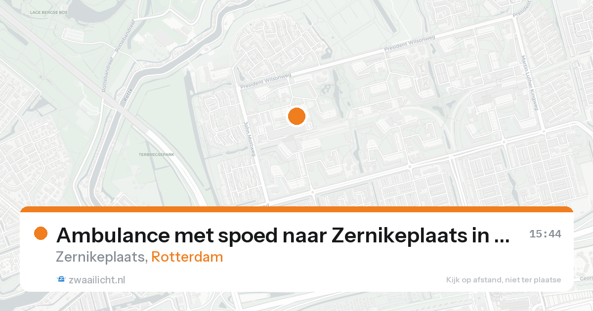 Ambulance met spoed naar Zernikeplaats in Rotterdam — 14 jul 2026