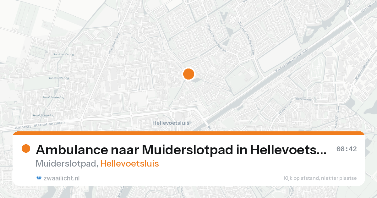 Ambulance naar Muiderslotpad in Hellevoetsluis — 20 aug 2026