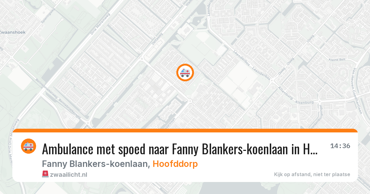 Ambulance met spoed naar Fanny Blankers-koenlaan in Hoofddorp — 12 mrt 2026