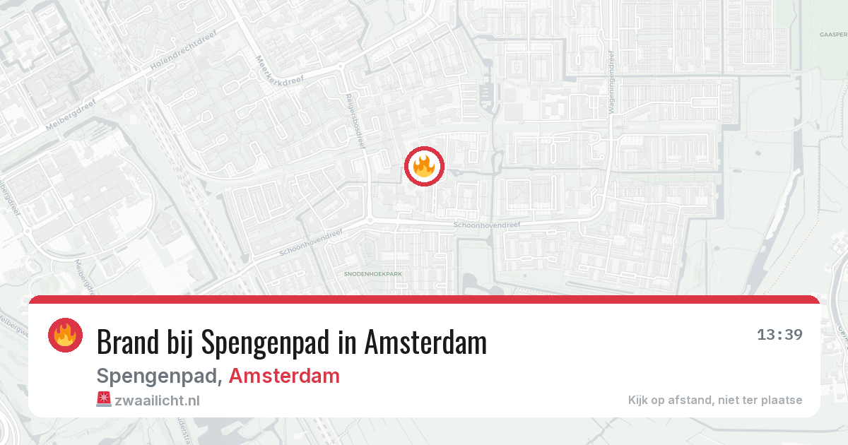 Brand bij Spengenpad in Amsterdam — 9 aug 2026