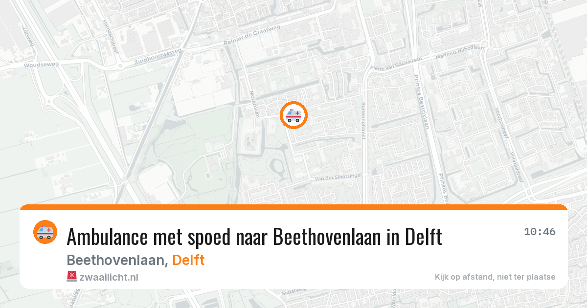 Ambulance met spoed naar Beethovenlaan in Delft — 1 mei 2026