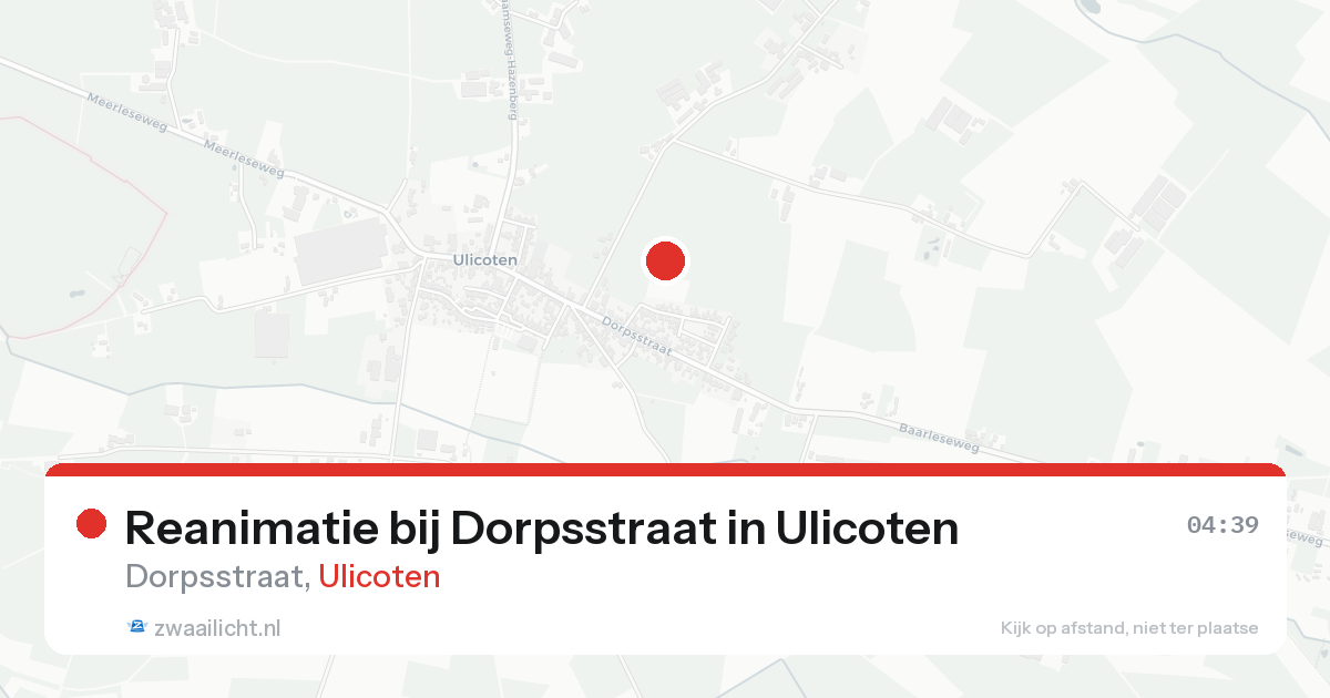 Reanimatie bij Dorpsstraat in Ulicoten — 17 aug 2026