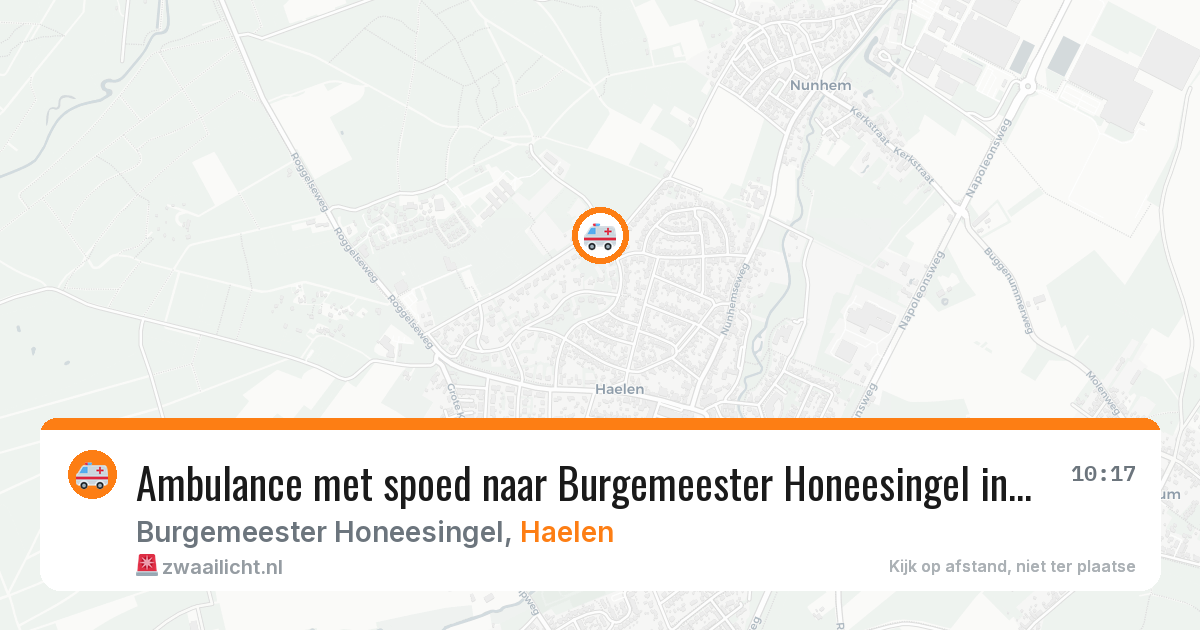Ambulance met spoed naar Burgemeester Honeesingel in Haelen — 3 jul 2026