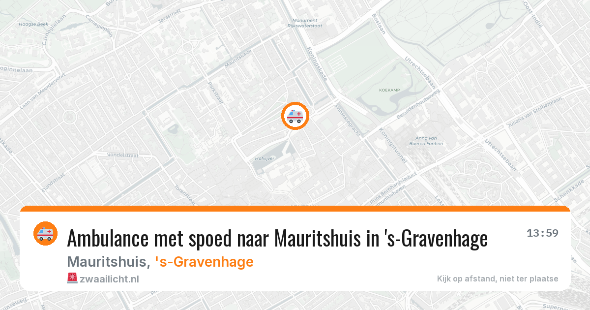 Ambulance met spoed naar Mauritshuis in 's-Gravenhage — 24 jul 2026