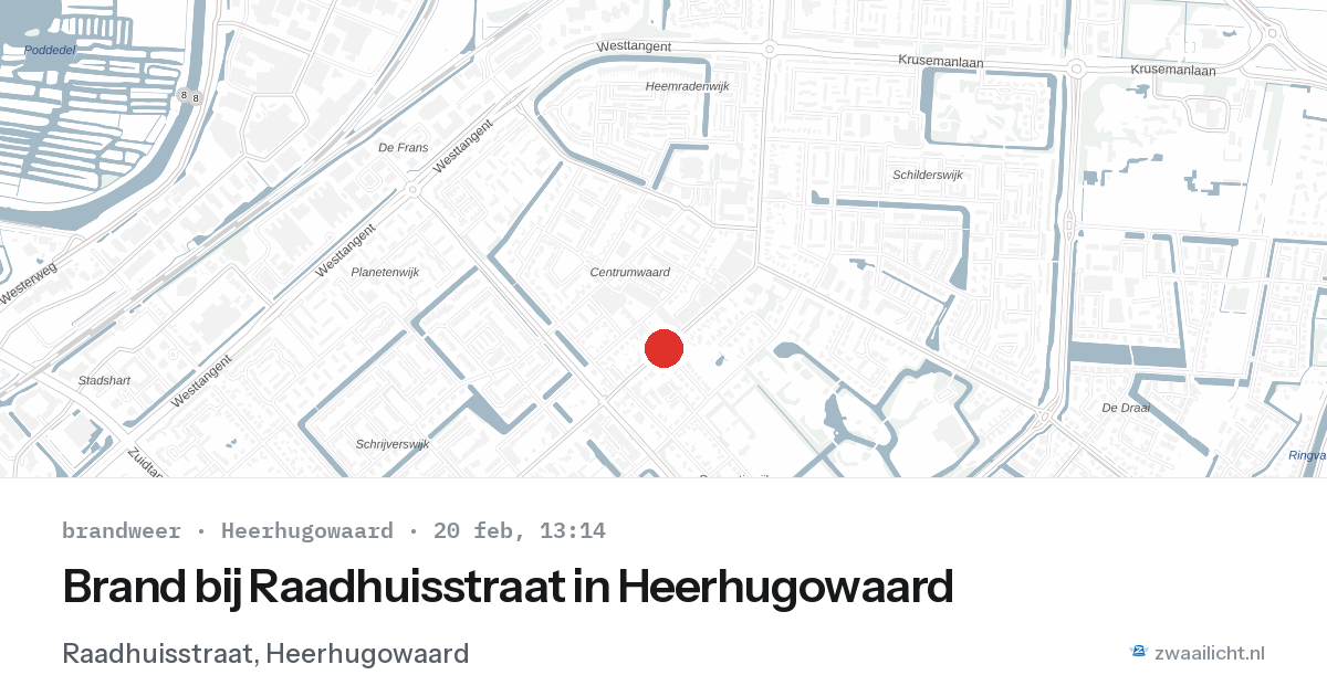 Brand bij Raadhuisstraat in Heerhugowaard — 20 feb 2026