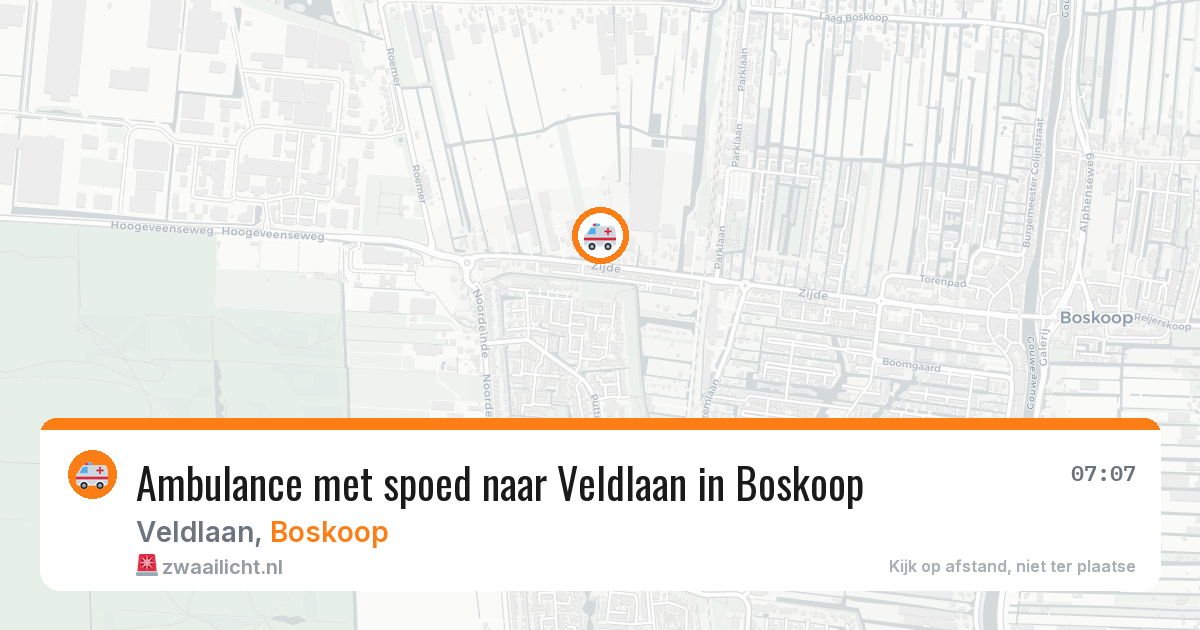 Ambulance met spoed naar Veldlaan in Boskoop — 30 jul 2026