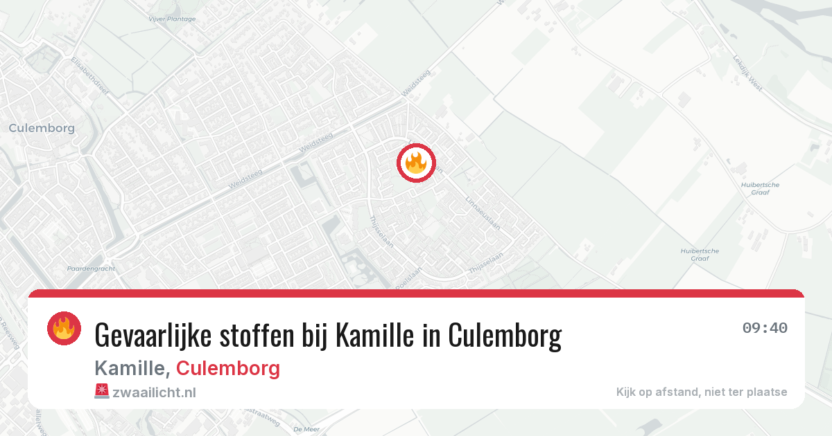Gevaarlijke stoffen bij Kamille in Culemborg — 28 jul 2026