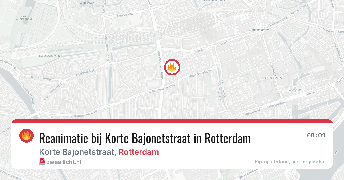 Reanimatie bij Korte Bajonetstraat in Rotterdam — 12 mrt 2026