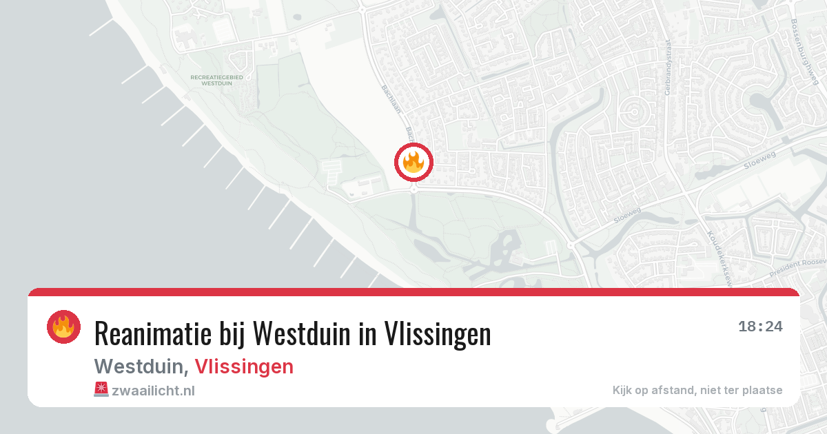 Reanimatie bij Westduin in Vlissingen — 12 jul 2026