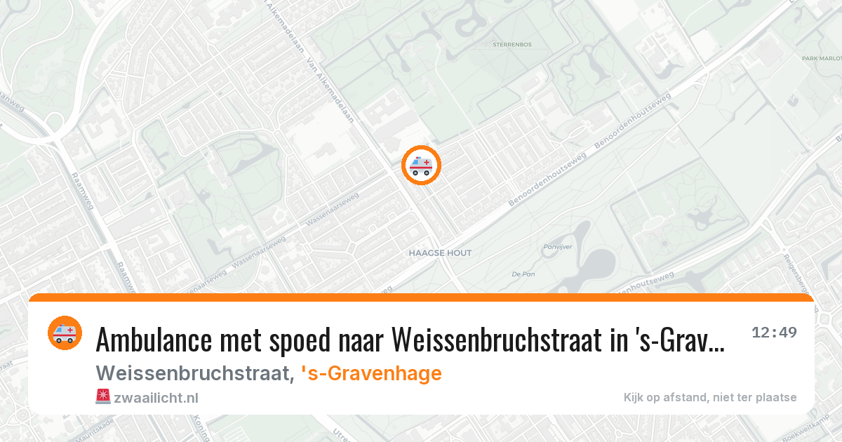 Ambulance met spoed naar Weissenbruchstraat in 's-Gravenhage — 15 apr 2026