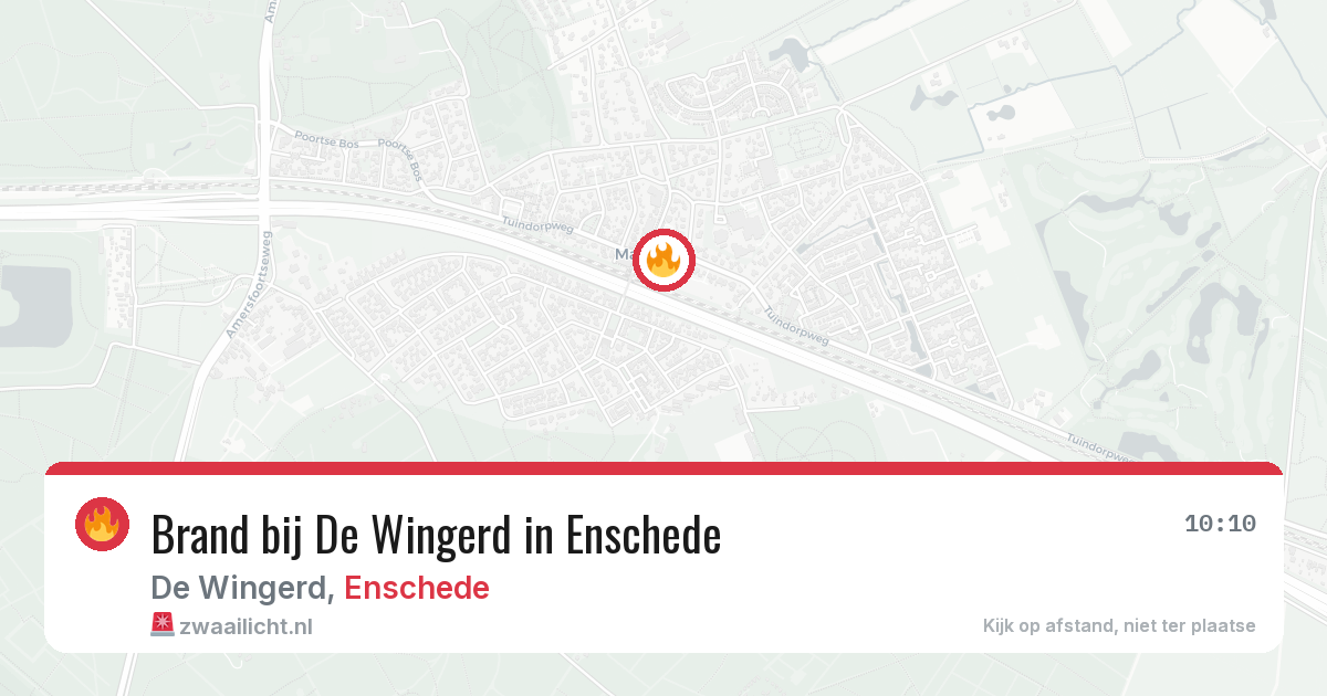 Brand bij De Wingerd in Enschede — 18 jan 2026