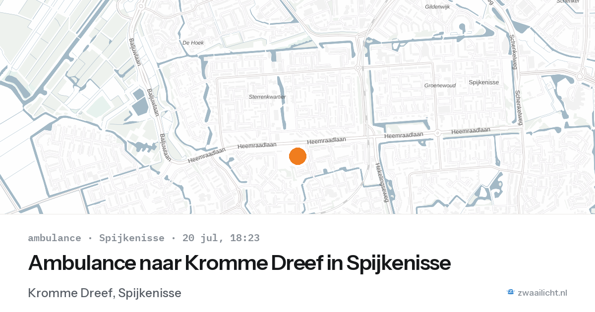 Ambulance naar Kromme Dreef in Spijkenisse — 20 jul 2026