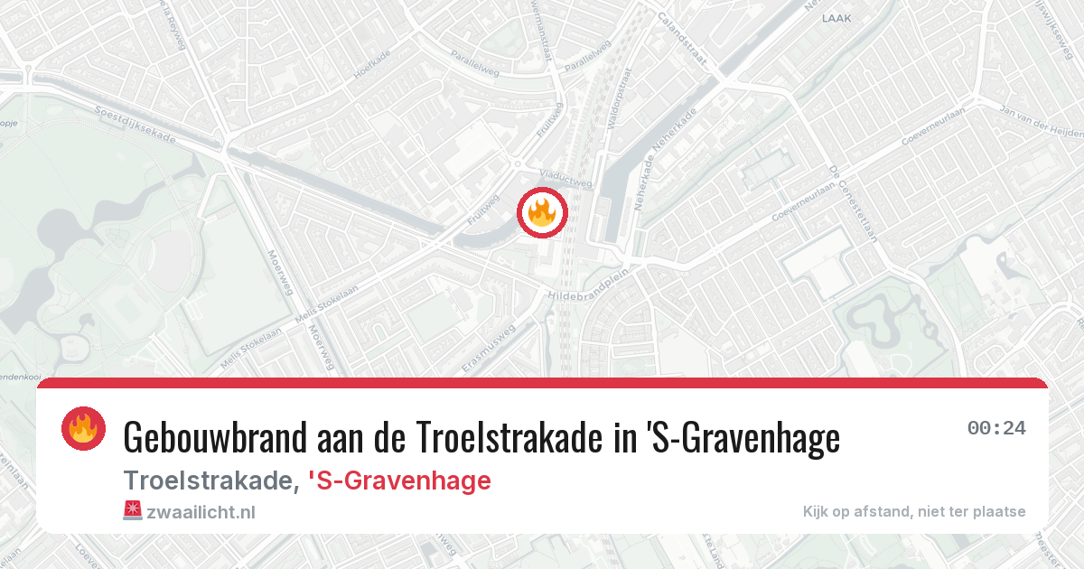 Gebouwbrand aan de Troelstrakade in 'S-Gravenhage — 3 jul 2026