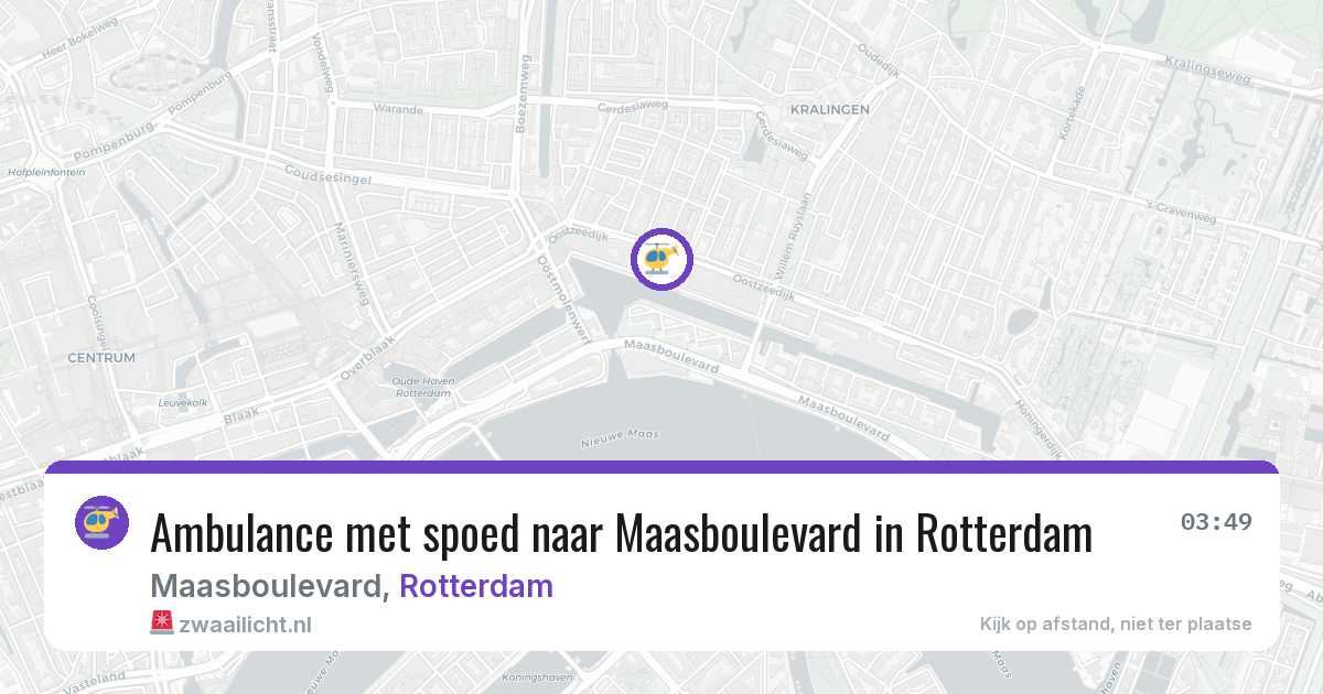 Ambulance met spoed naar Maasboulevard in Rotterdam — 8 aug 2026