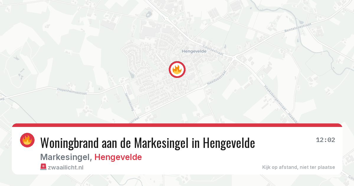 Woningbrand aan de Markesingel in Hengevelde — 25 mrt 2026