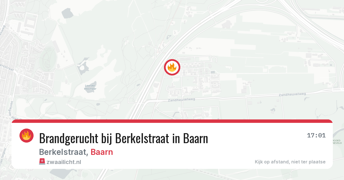 Brandgerucht bij Berkelstraat in Baarn — 7 aug 2026
