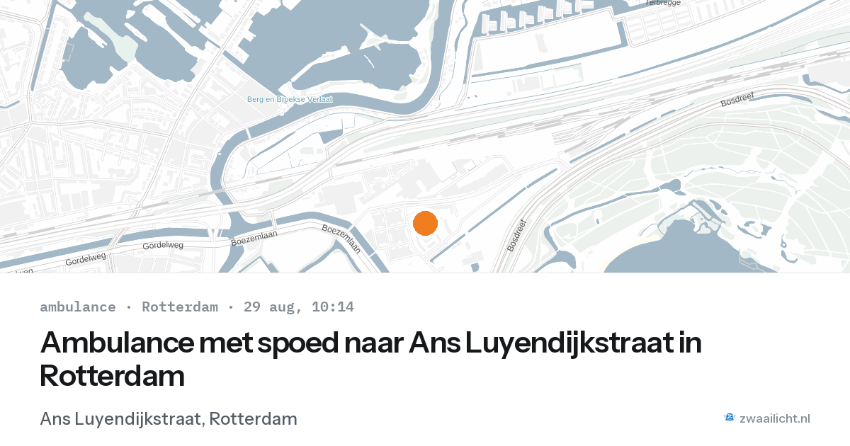Ambulance met spoed naar Ans Luyendijkstraat in Rotterdam — 29 aug 2026