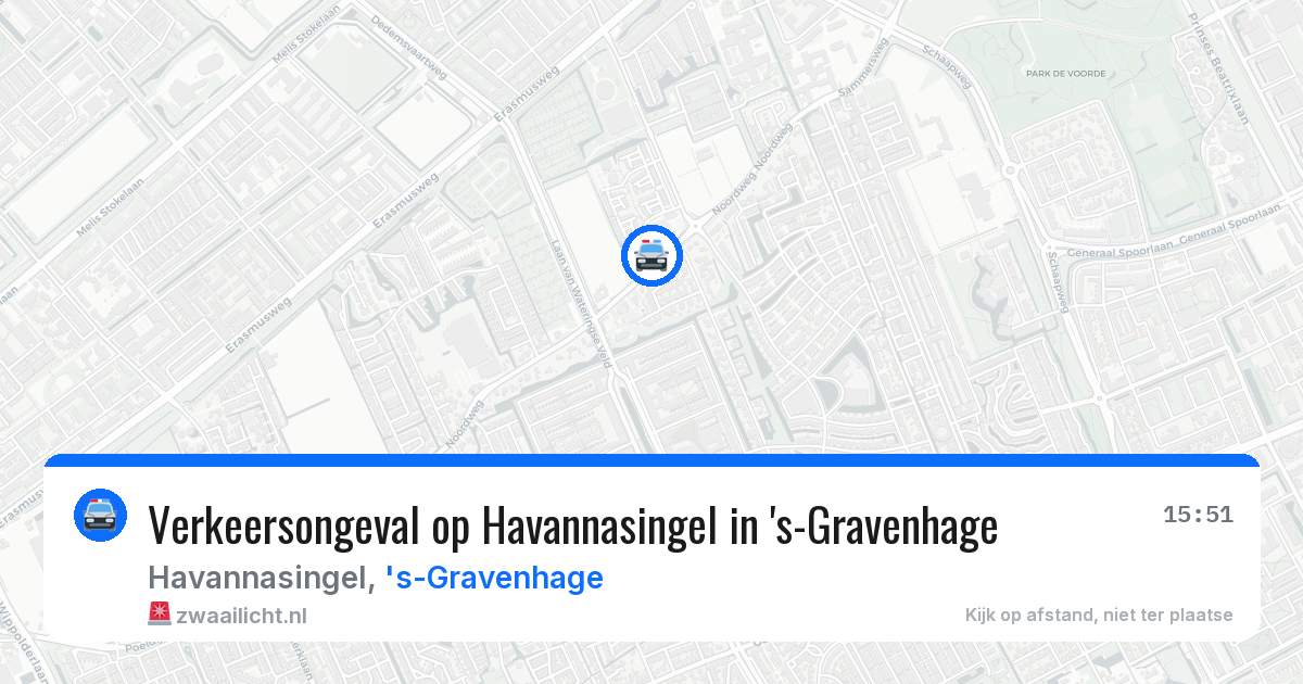 Verkeersongeval op Havannasingel in 's-Gravenhage — 21 mrt 2026