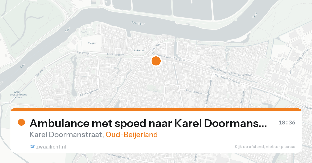 Ambulance met spoed naar Karel Doormanstraat in Oud-Beijerland — 18 aug 2026