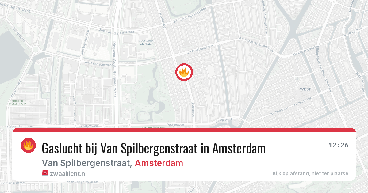 Gaslucht bij Van Spilbergenstraat in Amsterdam — 28 mei 2026