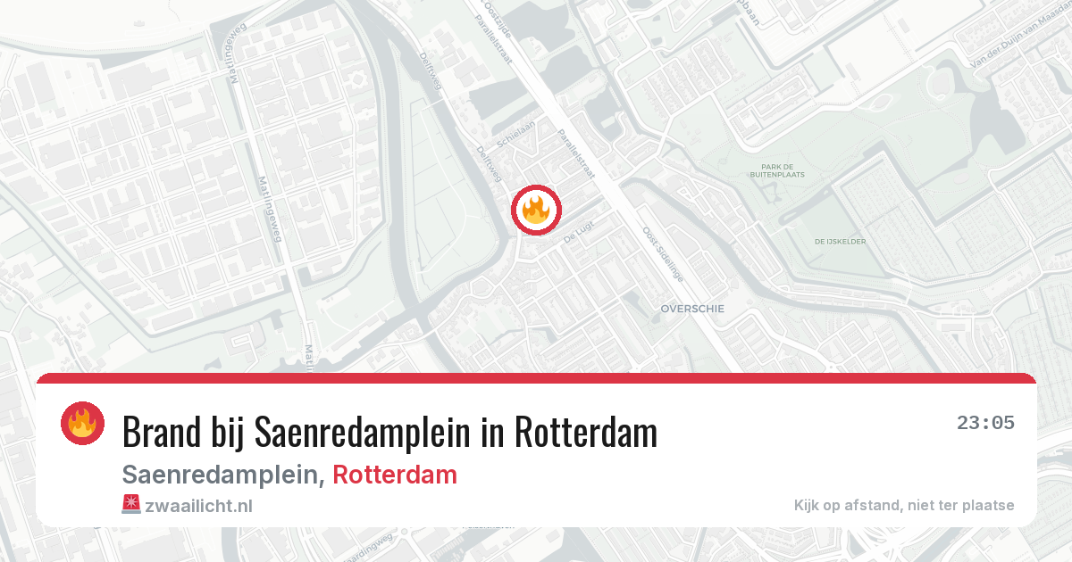 Brand bij Saenredamplein in Rotterdam — 18 mei 2026