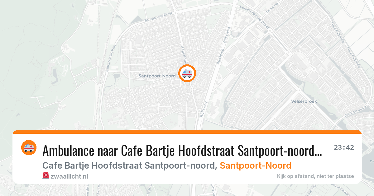 Ambulance naar Cafe Bartje Hoofdstraat Santpoort-noord in Santpoort-Noord — 5 aug 2026