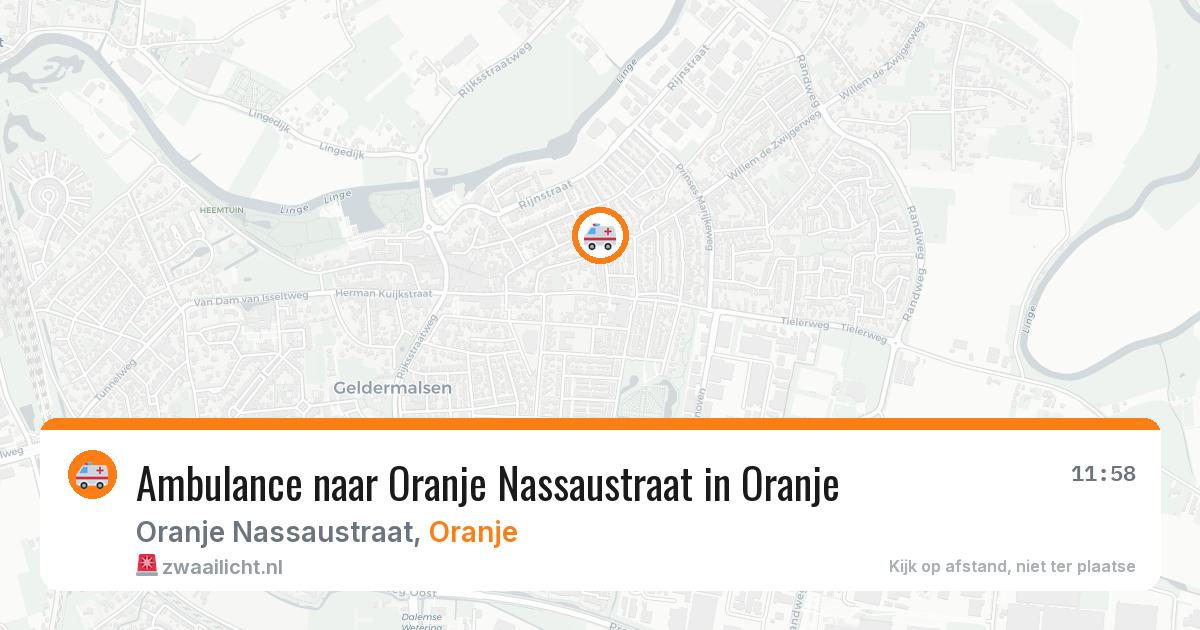 Ambulance naar Oranje Nassaustraat in Oranje — 12 mei 2026