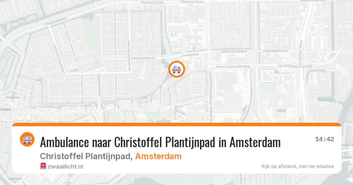 Ambulance naar Christoffel Plantijnpad in Amsterdam — 21 jun 2026