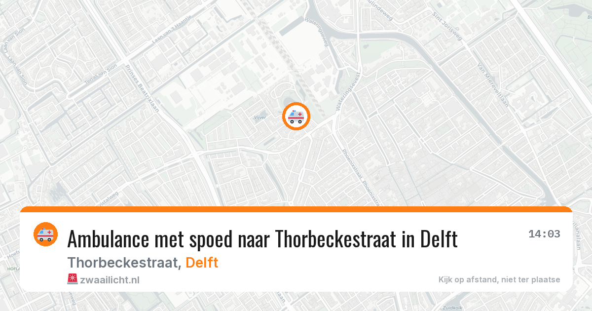 Ambulance met spoed naar Thorbeckestraat in Delft — 27 jul 2026