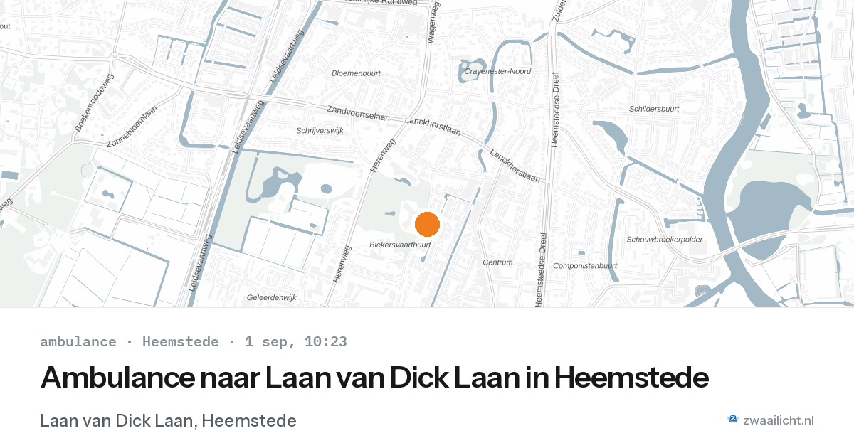Ambulance naar Laan van Dick Laan in Heemstede — 1 sep 2026