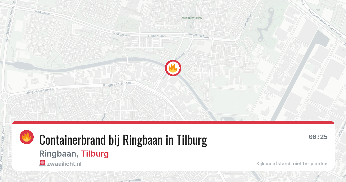Containerbrand bij Ringbaan in Tilburg — 15 jun 2026
